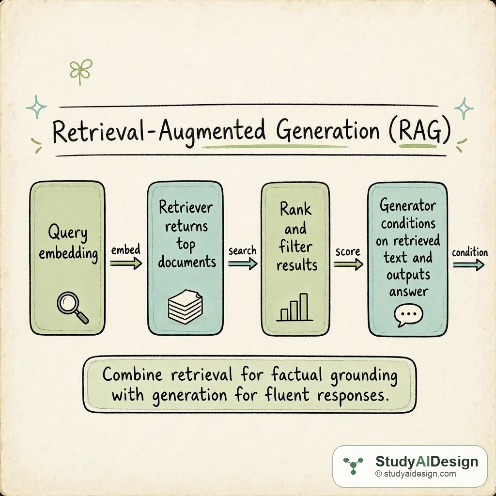 diagram showing query, retriever, documents, and generator flow